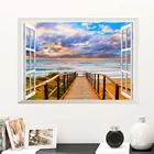 Окно природа пейзаж яркие рваные стены Стикеры домашний декор Гостиная Спальня настенные наклейки с росписью стены искусства плакат