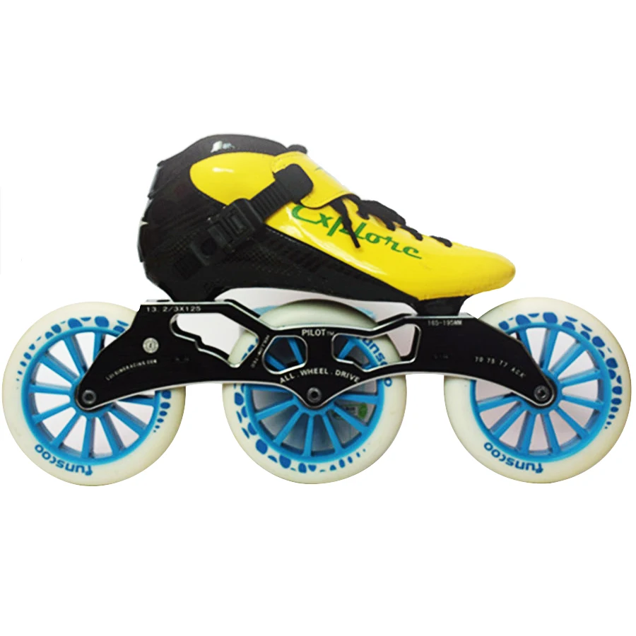 ISPORTS скоростные роликовые коньки из углеродного волокна для соревнований 3*125 мм уличные гоночные коньки для детей и взрослых SH56