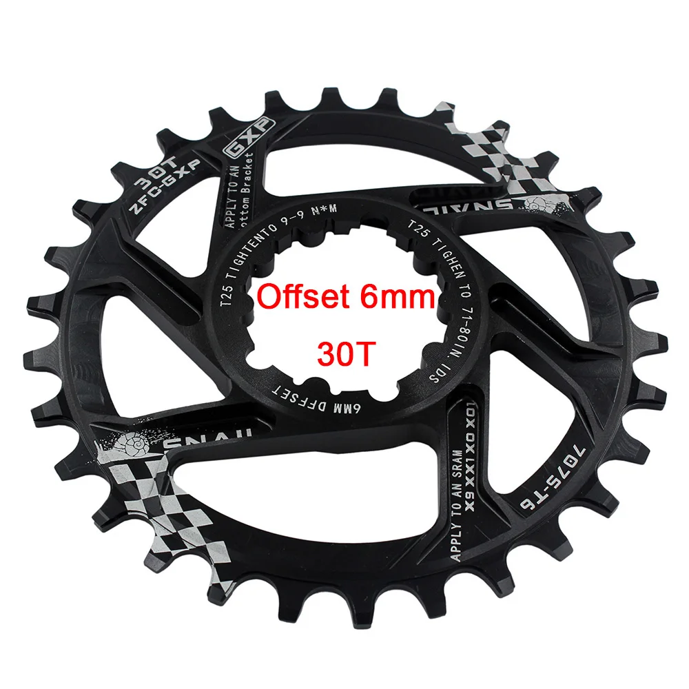 30T Offset 6mm MTB GXP велосипедный набор кривошип фиксированный механизм Кривошип 30T 32T 34T Узкая широкая цепь из колец Цепь на колесо для sram gx xx1 x1 x9 gxp кривошип цепи на колеса велосипедные запчасти - Цвет: 30T Offset 6mm