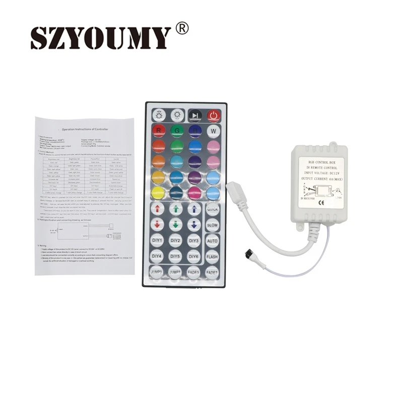 SZYOUMY 44 клавиши ИК пульт дистанционного управления для RGB 12 В SMD 5050 3528 Светодиодная