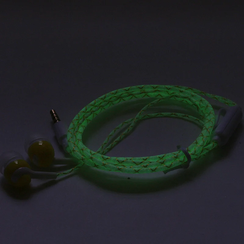 Светящиеся в темноте наушники-вкладыши 3 5 мм с микрофоном | Электроника