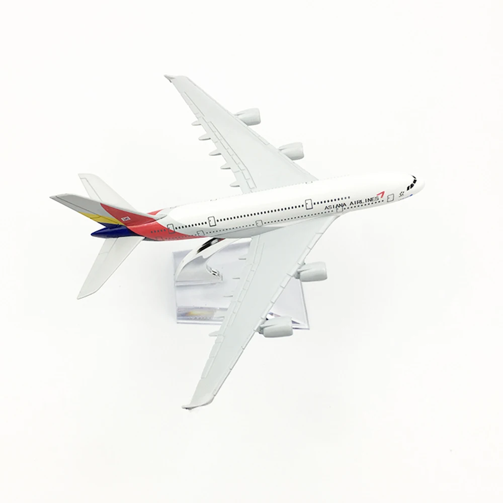 1/400 масштаб самолета Airbus A380 Asiana Airlines 16 см модель из сплава игрушки для детей