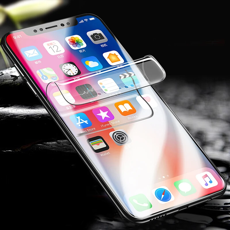 2 шт полное покрытие для iPhone X 8 Plus Гидрогелевая пленка мягкая TPU Защитная пленка для экрана для iPhone 6 6s 7 Plus XS MAX XR(не стекло