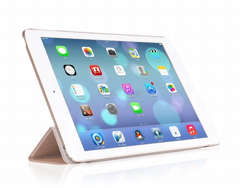 Ультратонкий Тонкий облегающий Премиум чехол из искусственной кожи для iPad Air 2 9," задняя прозрачная смарт-крышка с функцией сна и функцией пробуждения