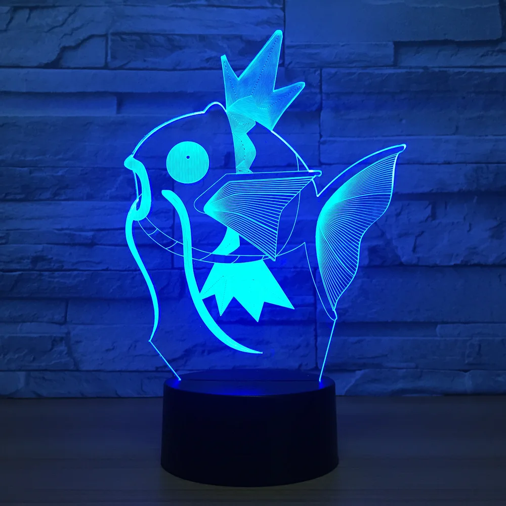 

Fish 3d Night Light Baby Beside Lamp Remote Control Adjustable 7 Color USB Cable Smart Touch LED Desk Table Lamp Birthday Gift