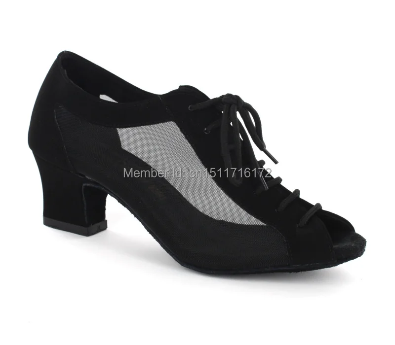 KEEWOODANCE/Лидер продаж черные туфли из нубука и сетчатого материала для бальных