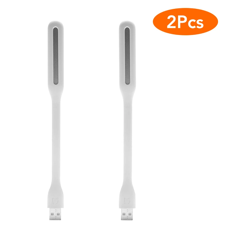 Новое прибытие Xiaomi Мини USB светильник гибкий съемный usb-вентилятор для Xiomi Redmi Портативный светодиодный светильник с переключателем Управление карман Размеры 5V 1,2 W - Цвет: 2pcs White Lights