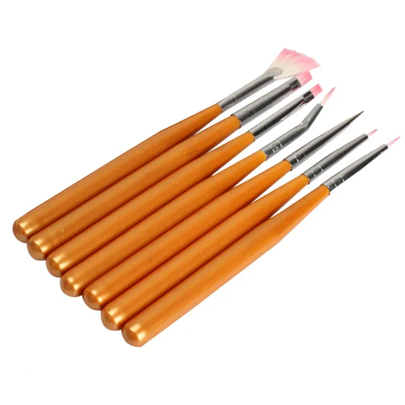 

New 7Pcs Professional Nail Art Decorations Brush Set Tools Nail Paint Design Pen Tools UV Gel Nail Polish -5