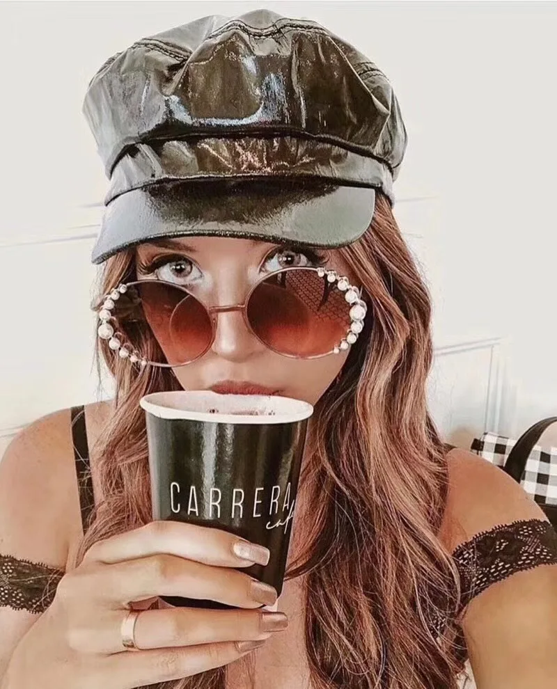HBK круглые жемчужные солнцезащитные очки Modis Oculos De Sol feminino Роскошные винтажные женские брендовые дизайнерские солнцезащитные очки градиентные UV400