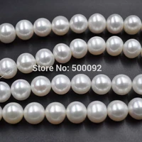 fine big wholesale 10 11mm round white freshwater pearl strands free shipping