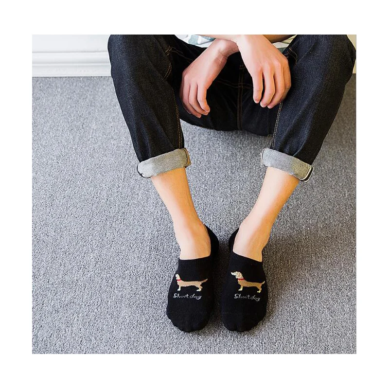 Модные Для мужчин Симпатичные Красочные собака Harajuku Low Cut лодка лодыжки свадьбу