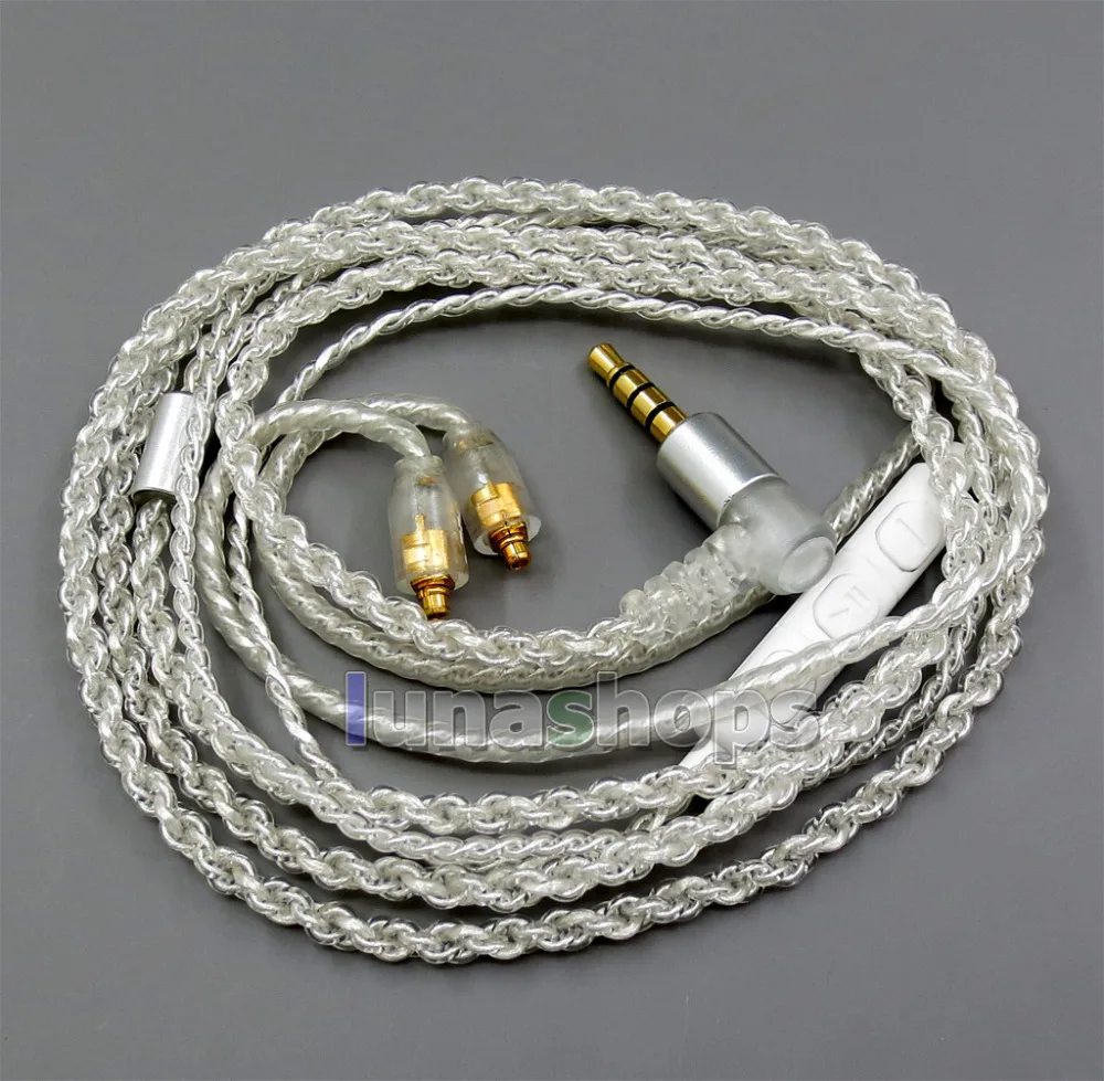 

1.2m GY-Seiris OCC Silver Mic Remote Volume PVC Cable For MMCX Shure se846 se535 se425 se315 se215 LN005897