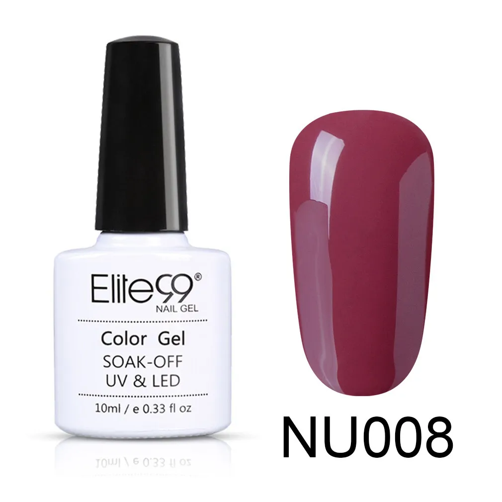 NU008 Elite99, телесный цвет, 10 мл, Гель-лак Vernis, Полупостоянный УФ-гель для дизайна ногтей, Гель-лак, впитываемый, для ногтей, грунтовка, Гель-лак - Цвет: NU008