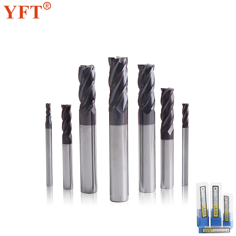 Фреза 1-20 мм фрезерный бит 4-флейта вольфрамовые стальные твердосплавные фрезы HRC45