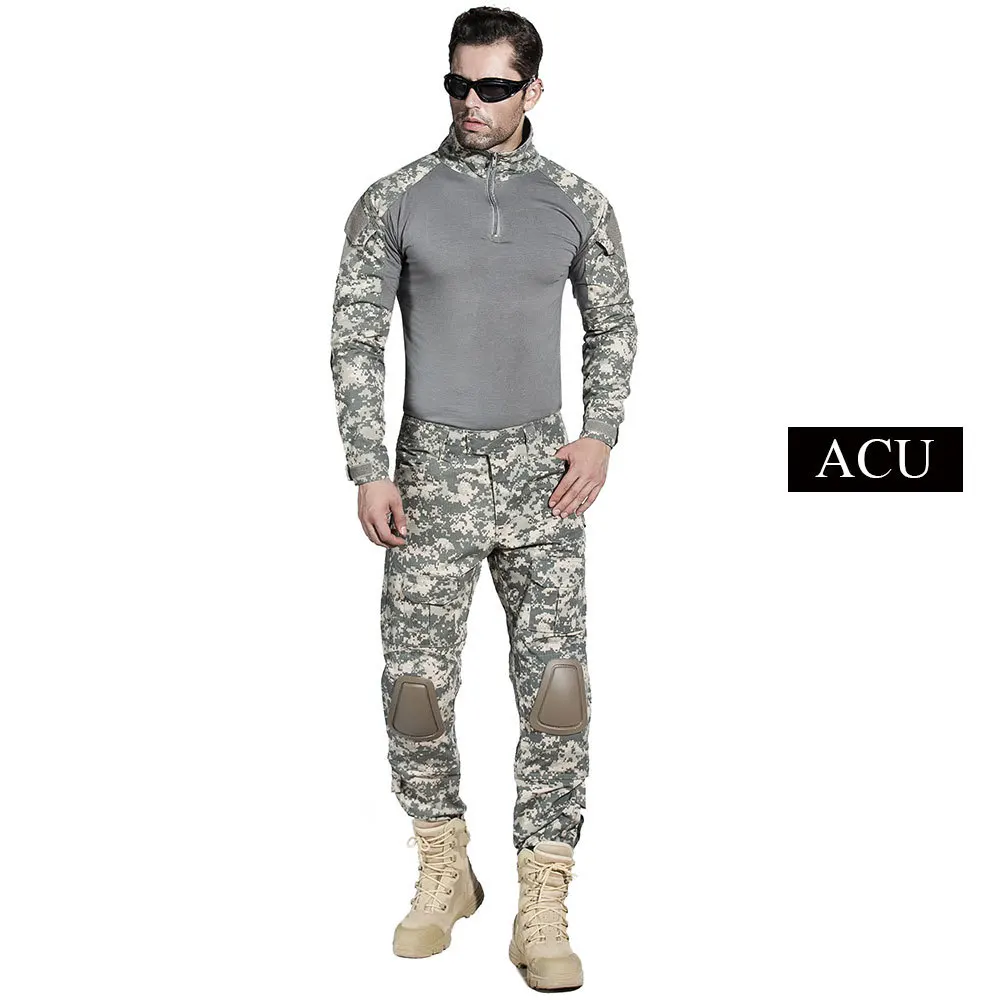 ACU SINAIRSOFT военная форма Мультикам армейская боевая рубашка Униформа тактические брюки с наколенниками Камуфляжный костюм охотничья одежда - Цвет: ACU