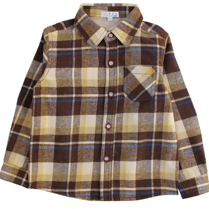 

Kids clothes fashion casual handsome poplin for children blouses boys and girls checks long sleeves checks shirts 100% cotton