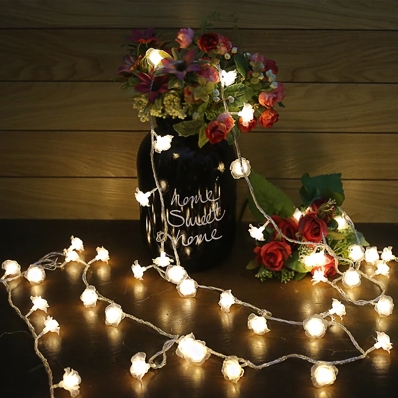 Гирлянда в виде цветка розы 5 м 28 светодиодов|christmas decorations for|lighting weddingsflower fairy lights |