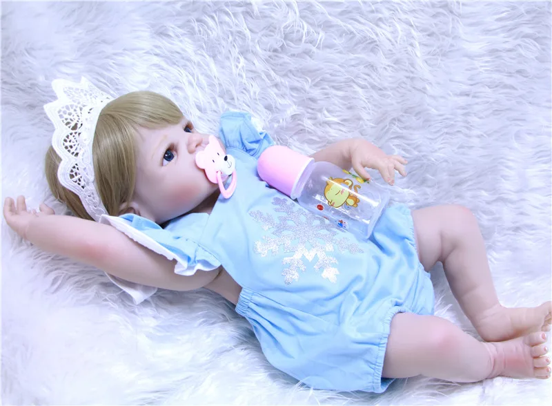 Силиконовые куклы reborn babies bonecas 55 см безопасные и нетоксичные игрушки для девочек