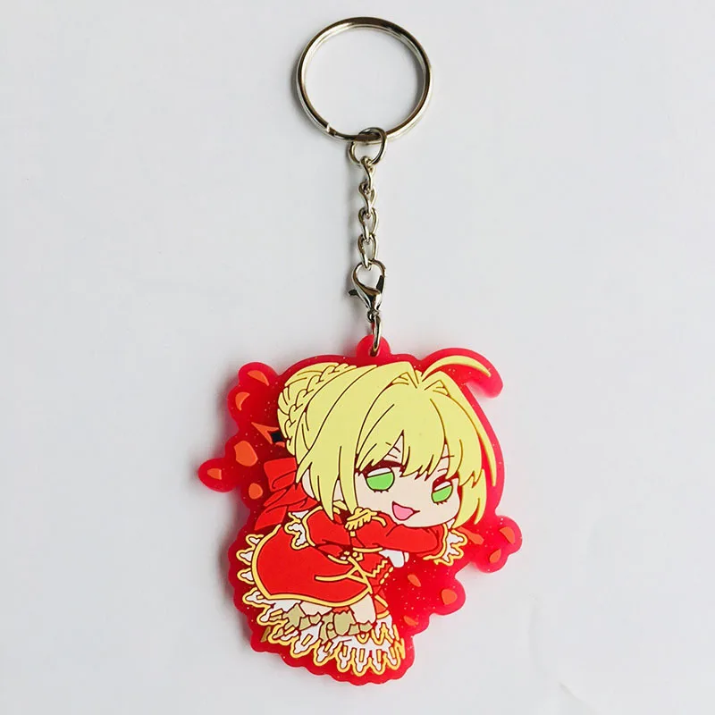 6 Мультфильм Fate stay night Saber ПВХ брелок Гильгамеш Арчер Lancer Justeaze Lizrich модель солнечных очков von Einzbern; милый смешной кулон брелки porte ключах - Цвет: 6