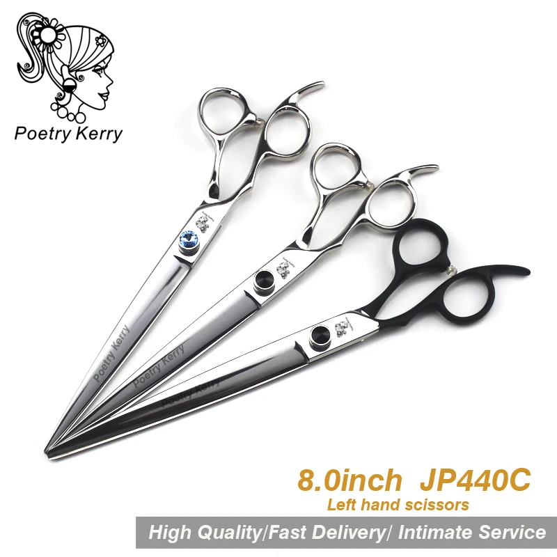 

Pet Grooming Scissors 8 Inch Professional Dog Scissors Straight Cut Dog Hair Left Hand Scissors Stainless Steel Tools