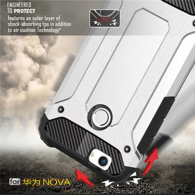 Кинг-конг Броня Задняя Крышка для huawei нова случаи тпу &amp pc Жесткий Гибридный