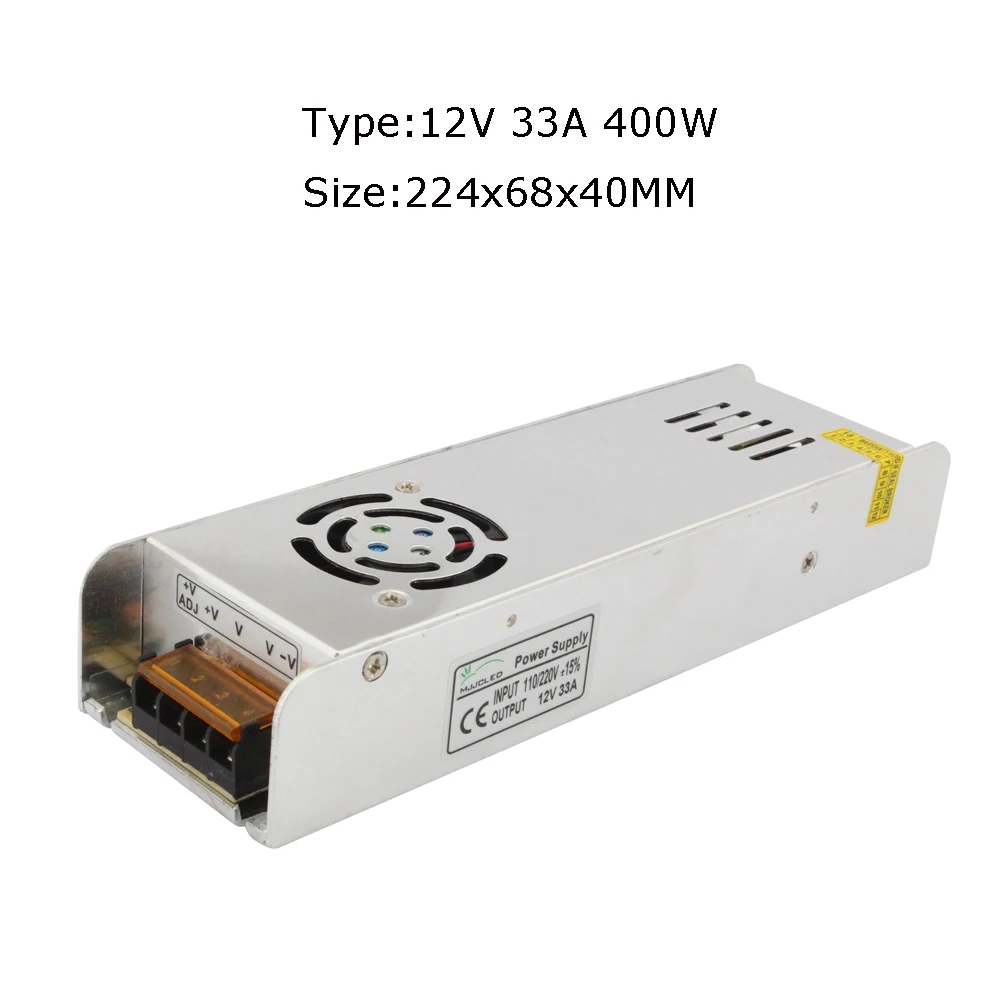 12V 33A Источник питания 12 V 1A 2A 5A 10A 20A 25A 30A AC DC 12 V трансформатор 220V 12 вольт импульсный источник питания для светодиодного освещения - Цвет: 12V 33A