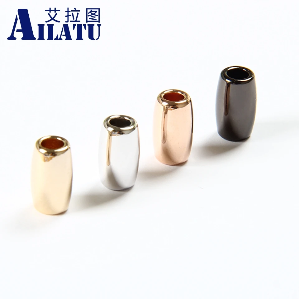 Ailatu 10 шт./лот медные бусины, цинковый сплав, украшенные для DIY браслетов, ювелирных изделий, Заряженная лазерная печать логотипа, сервис