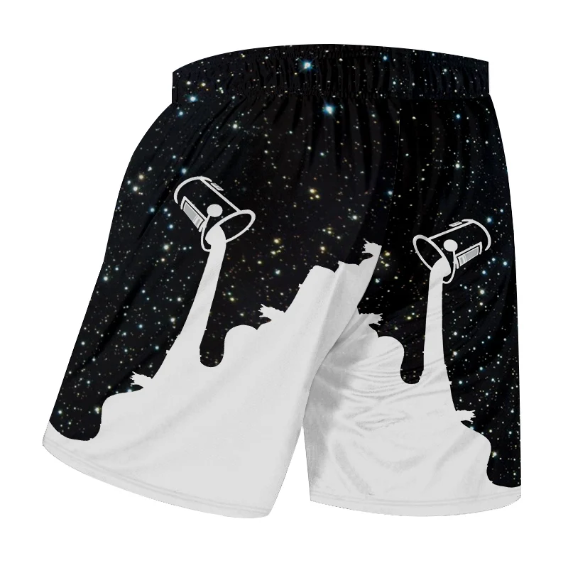 UJWI Man Quick Qry Elastic Waist Starry sky 3D Printed milk Casual Large Size Garment For Men Boardshorts Wholesale Dropshipping | Мужская