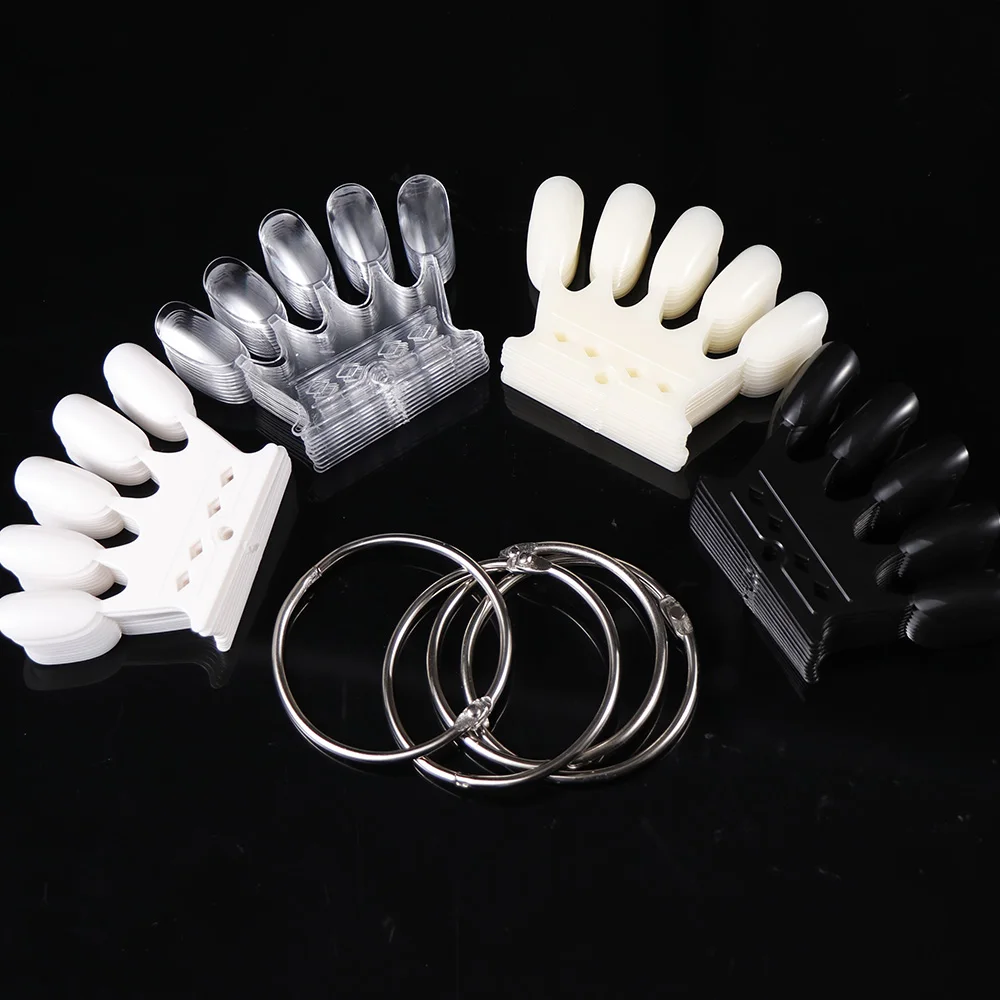 10 шт./компл. Набор накладных ногтей круглой формы прозрачные натуральные черные и