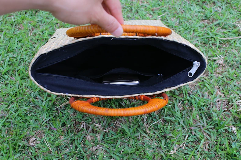 Ручной работы соломы сотка мешок ретро Национальный Ветер травы тканые ручной