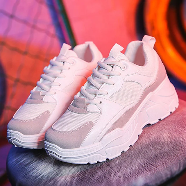 KY9902white Модная женская Вулканизированная обувь; новые кроссовки; женская повседневная обувь на шнуровке; удобная прогулочная обувь; Женская парусиновая обувь на плоской подошве - Цвет: KY9902white
