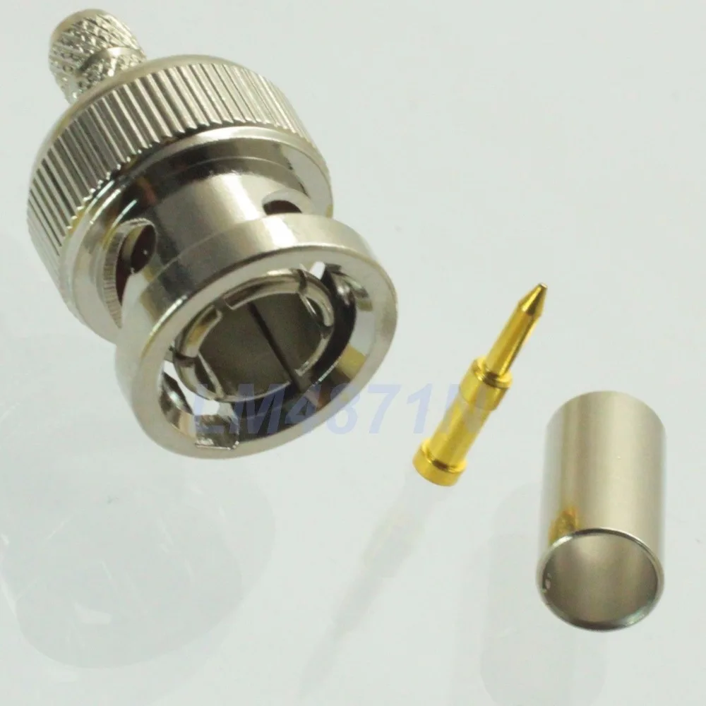 Коннектор BNC со штекером обжимной кабель 75 Ом RG58 RG142 LMR200 RG400|cable connector crimp|cable connectorcable