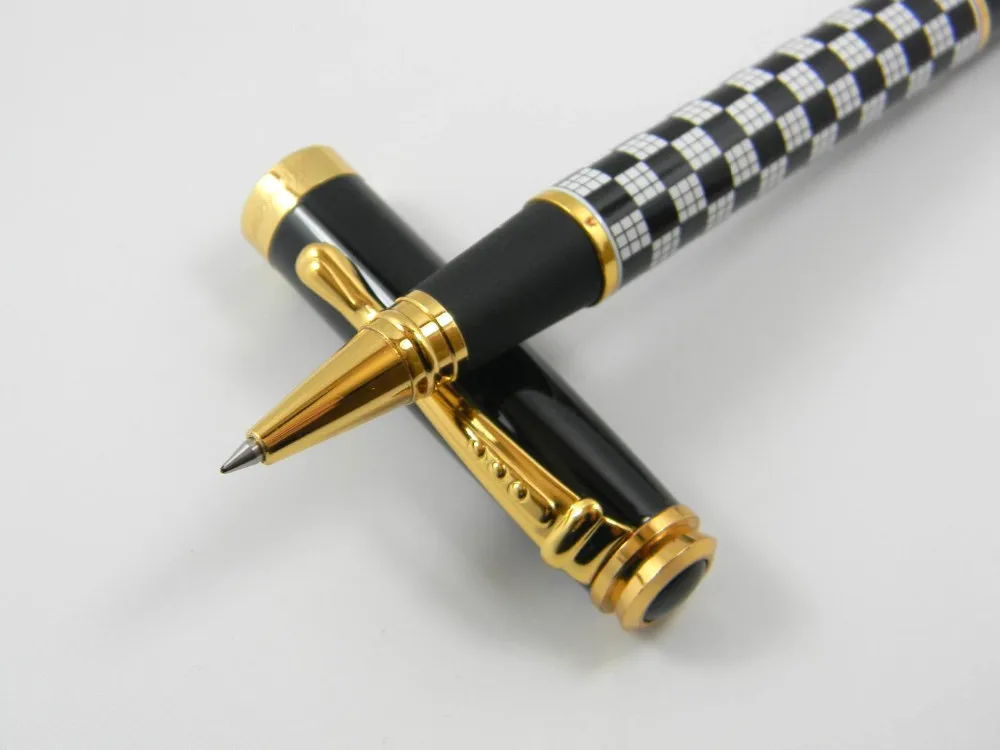 Jinhao 500 черно-белая шахматная ручка M Rollerball