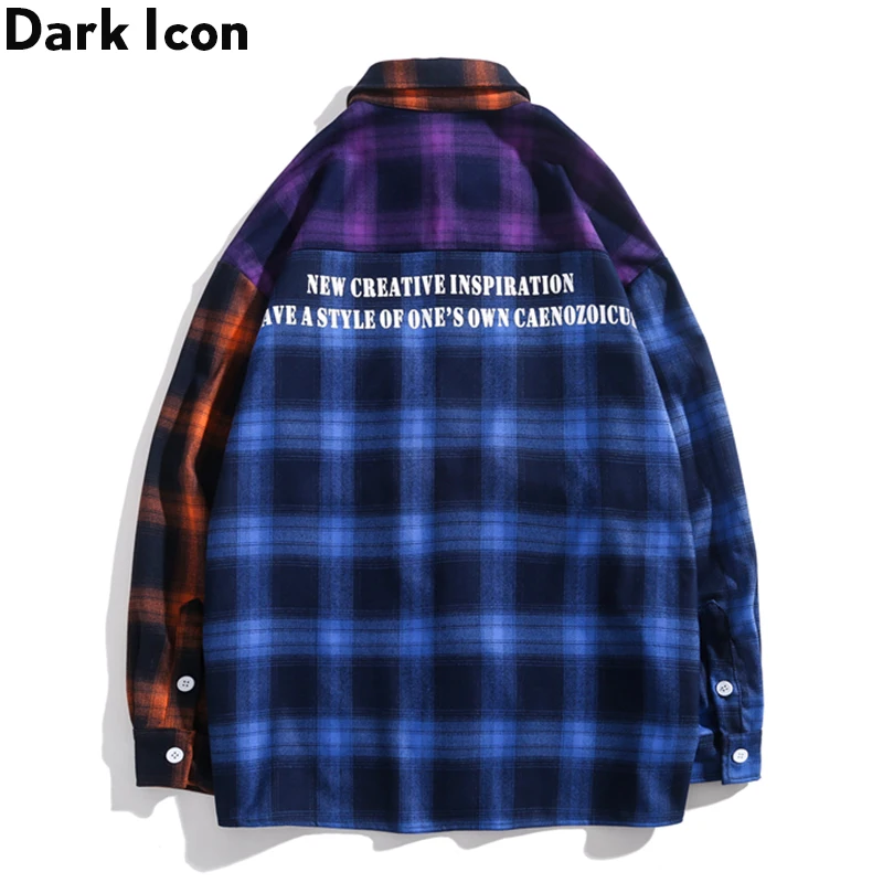 Dark Icon фланелевые клетчатые уличные рубашки с карманами мужские 2019 отложным
