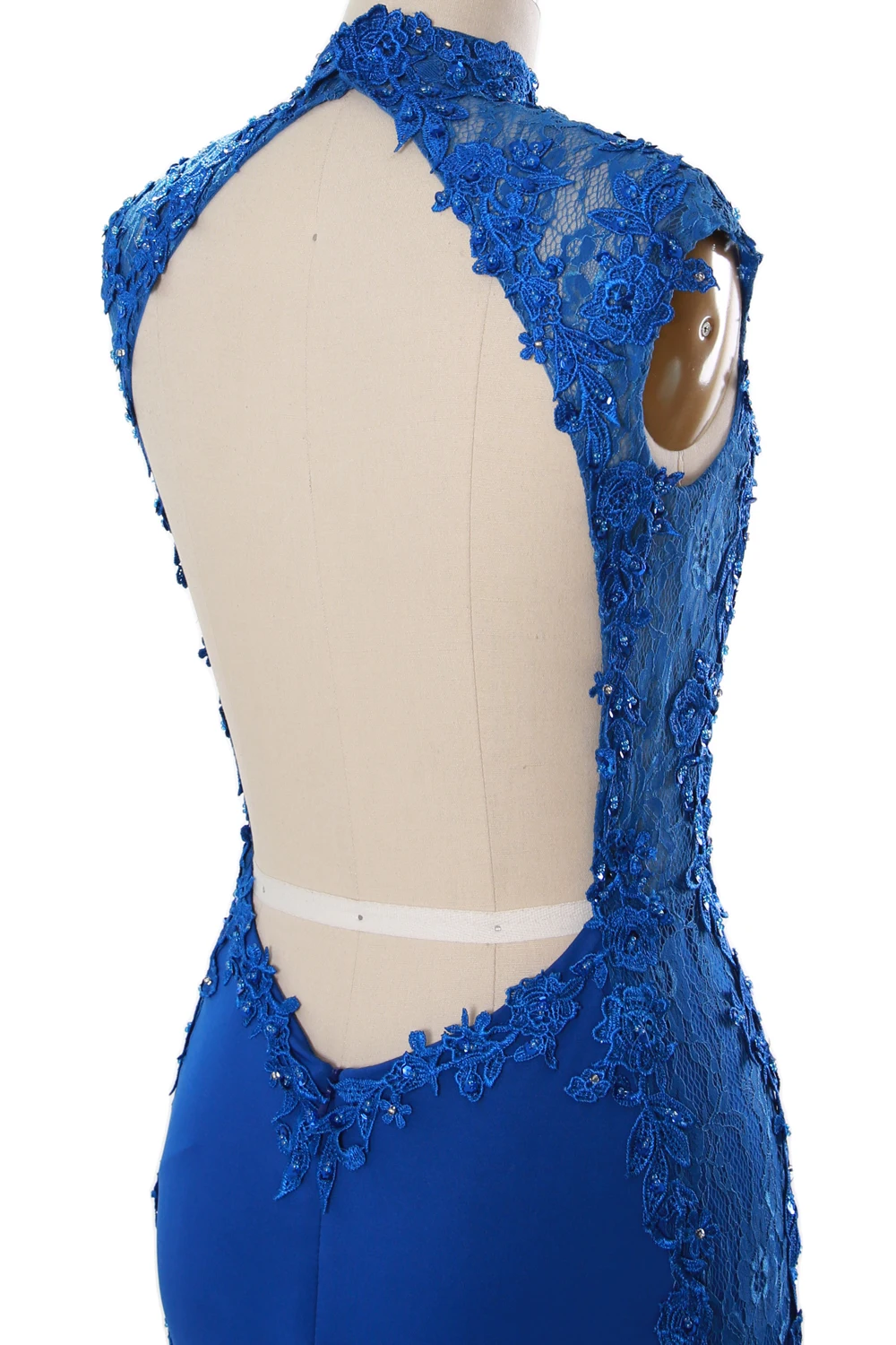 Женское длинное платье Русалка MACloth с высоким воротником кружевное трикотажное