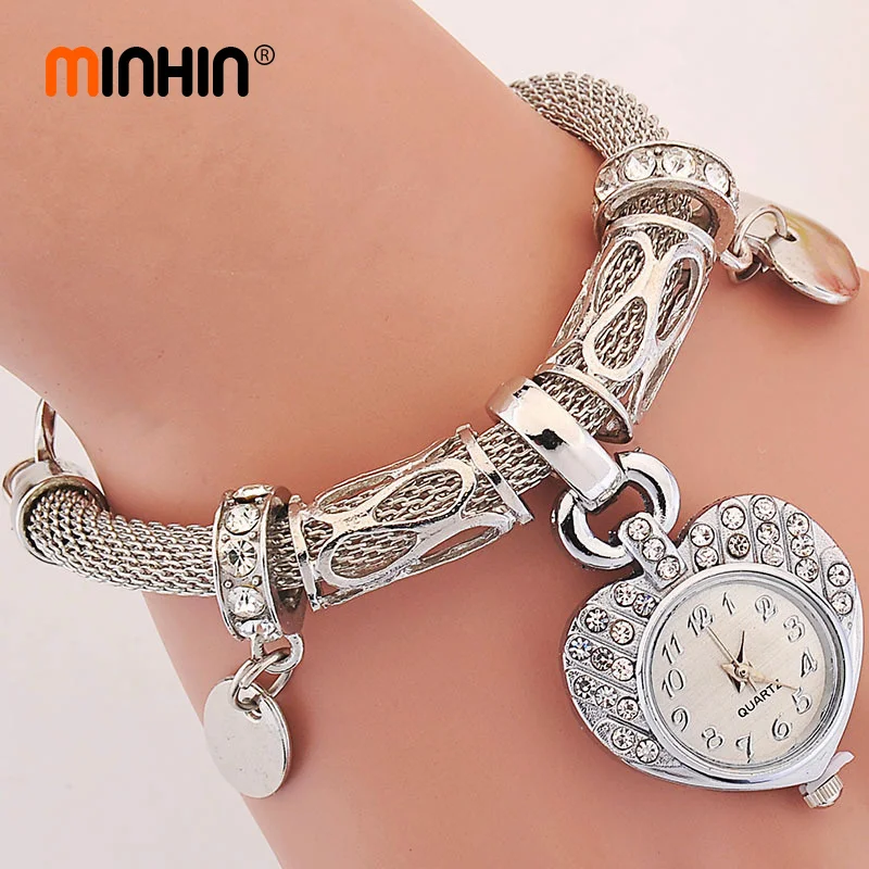 Персонализированные Смарт часы MINHIN золотые серебряные на цепочке наручные