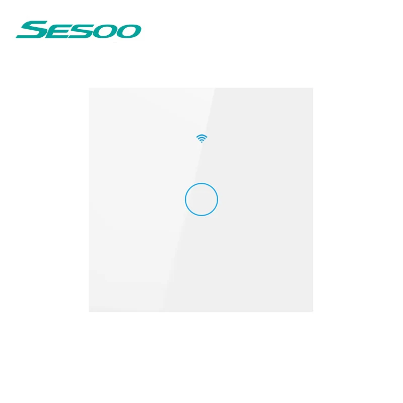 SESOO wifi умный сенсорный выключатель приложение беспроводной дистанционный светильник настенный выключатель Хрустальная стеклянная панель работает с Alexa/Google Home - Цвет: WIFI-EU-SK3-01 White