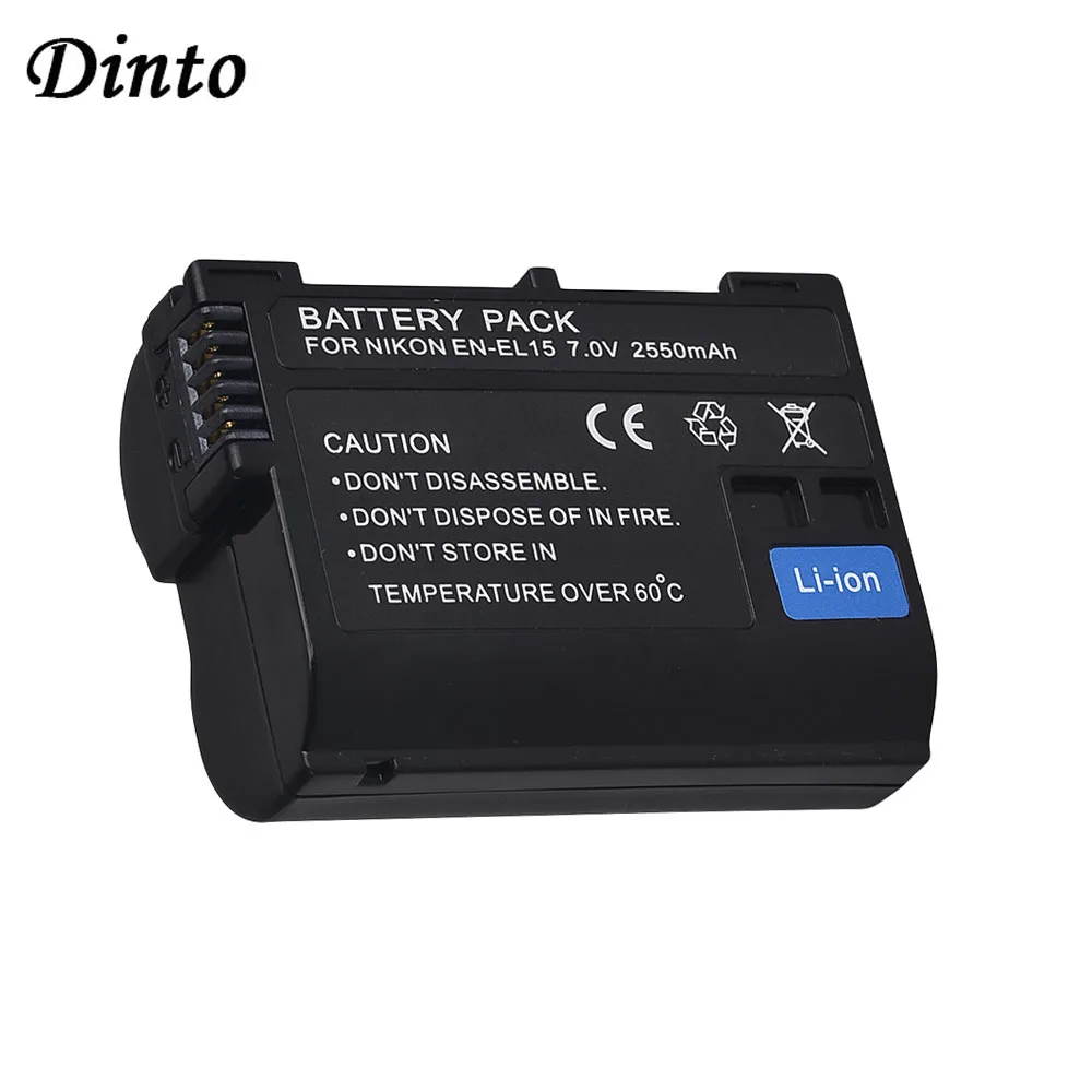 Dinto 1pc ENEL15 EN EL15 2550mAh батарея для цифровой камеры Nikon V1 D500 D750 D7100 D7000 D800E D600 D600E D610