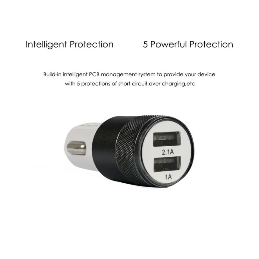 Универсальное автомобильное зарядное устройство с 2 USB портами для Iphone X 8 7 Plus