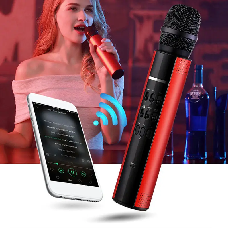 AABB-портативный микрофон караоке микрофон KTV плеер Bluetooth беспроводной динамик Запись музыки многофункциональные микрофоны
