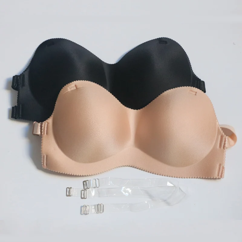 Без бретелек lUnderwear женский беспроводной пуш-ап сексуальный лиловый сплошной Цвет Передняя Пряжка 3/4 чашка крест обратно собрать бюстгальтеры короткий топ, бюстгальтер без косточек