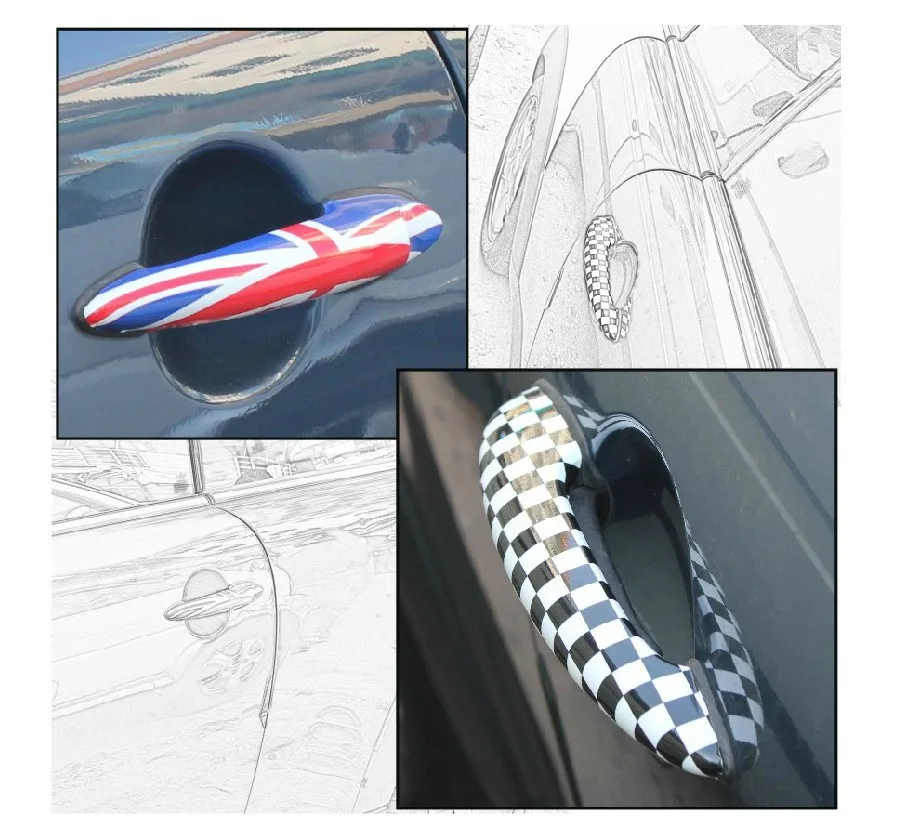 Укладка дверные ручки Стикеры наклейки для BMW MINI COOPER Countryman R50 R52 R53 R55 R56 R57 R58 R59 R60 R61