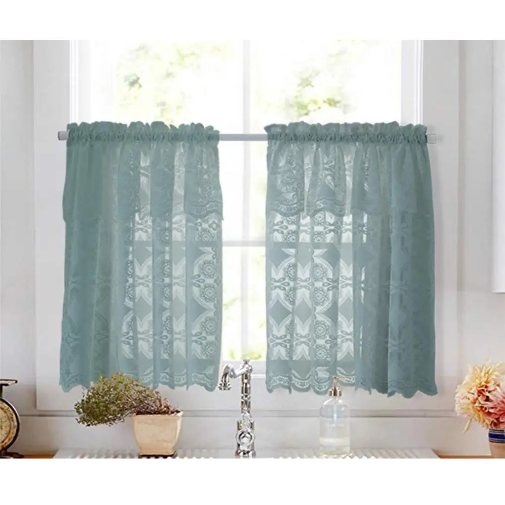 TPFOCUS однотонная кружевная короткая оконная занавеска для кухни кафе ванной