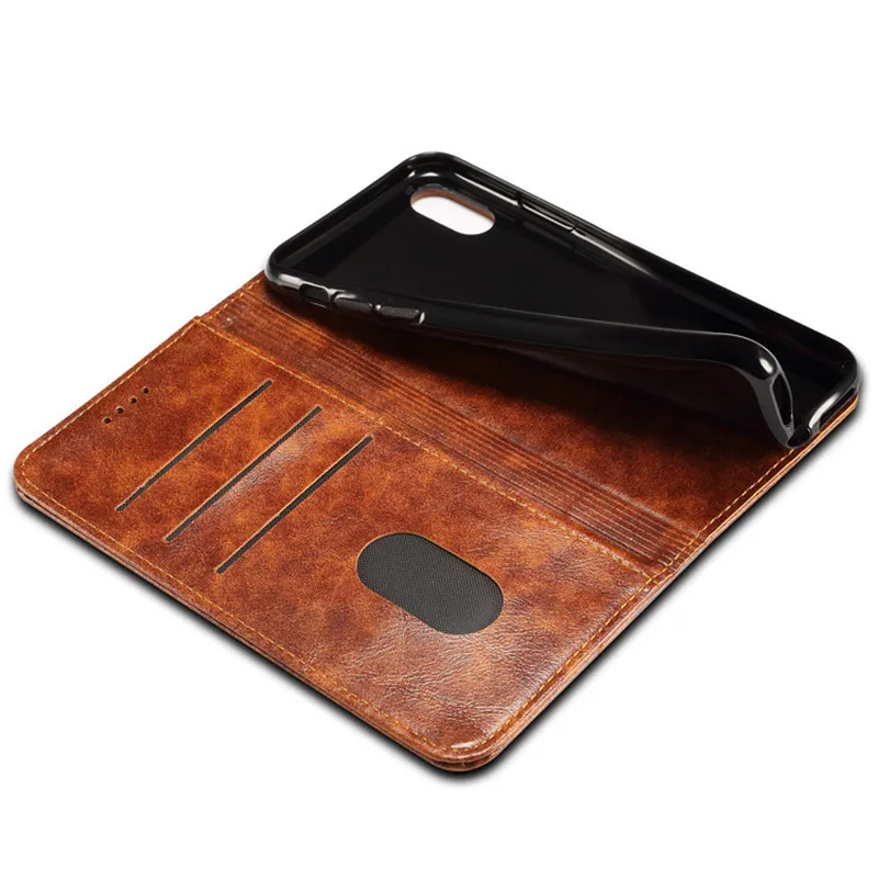 Чехол-Кошелек Tikitaka для Iphone XS Max 8 Plus, однотонный, мягкий, из искусственной кожи, бизнес-чехол с откидной крышкой для Iphone 10 6s 7 Plus, с карманом для карт