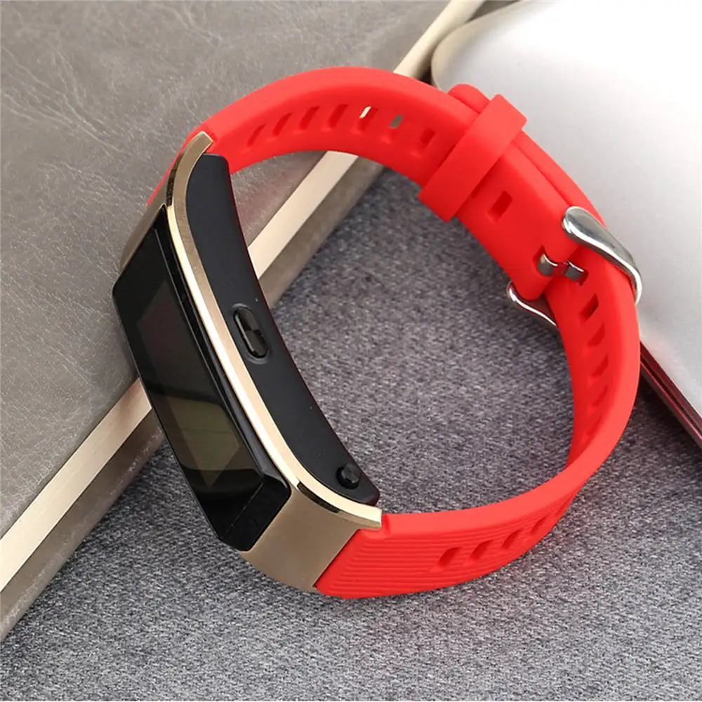 Red ТПУ браслет на запястье ремешок для huawei TalkBand B5 спортивные Смарт-часы 7 цветов замена ремешок для часов Ремешки для huawei часы - Цвет: Red