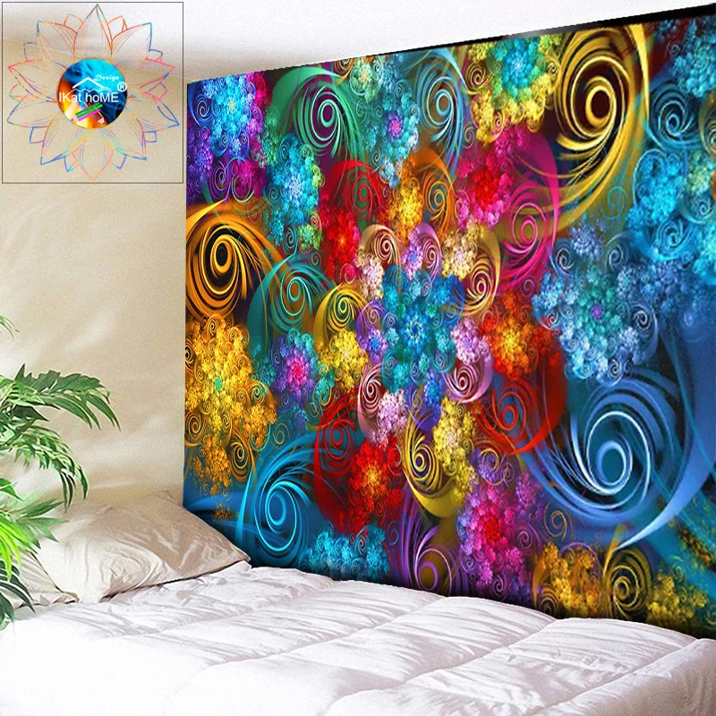 

Abstract Nebula Decoracion Hippie Indian Mandala Tapestry Bohemian Wall Hanging Psychedelic Tapestries Rug for Wall Fabrics Boho