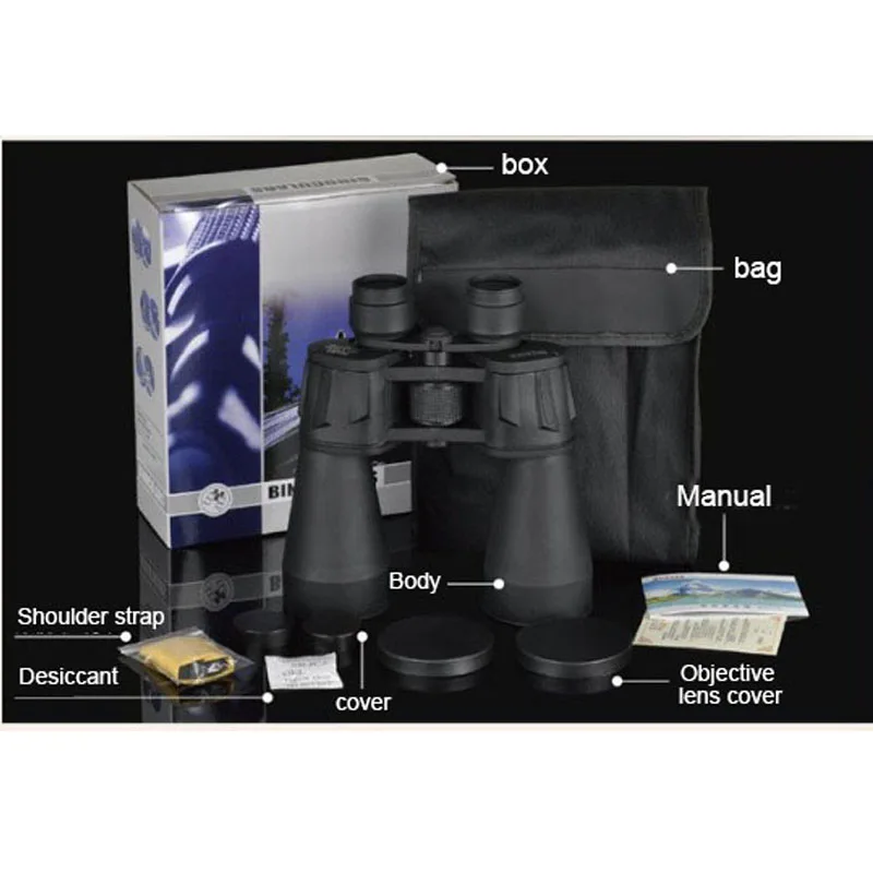 

30X60 Large Diameter Binoculars Wide angle HD Power BAK7 Prism Optical lenses Telescope Portable Hand Outdoor Spotting Scope