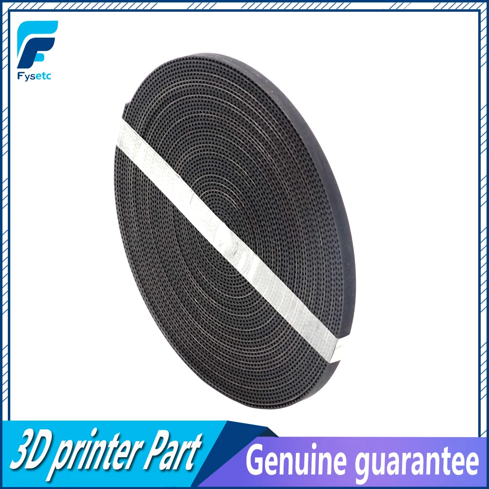 

10 Meters (33ft) GT2 Open Timing Belt 2mm Pitch 6mm Width Rubber Fiberglass Fit for Prusa 3D Printing Black Belt