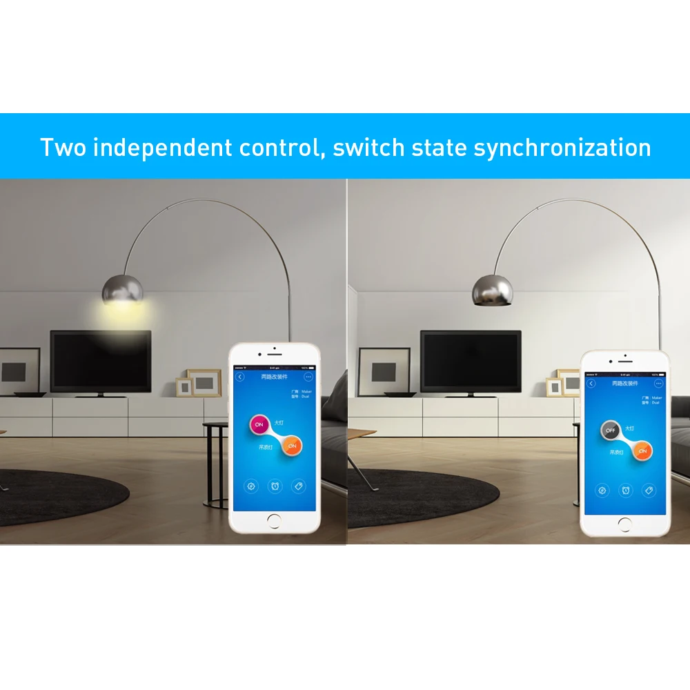 Интеллектуальный выключатель света SONOFF Dual 2ch Wifi умный беспроводной