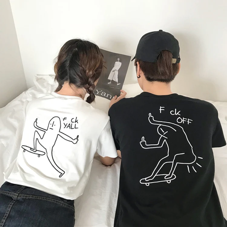 Футболка женская с вышивкой свободная рубашка в японском стиле Харадзюку для